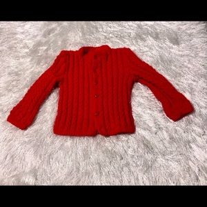 Vintage Handmade Christmas Red Button Up Sweater